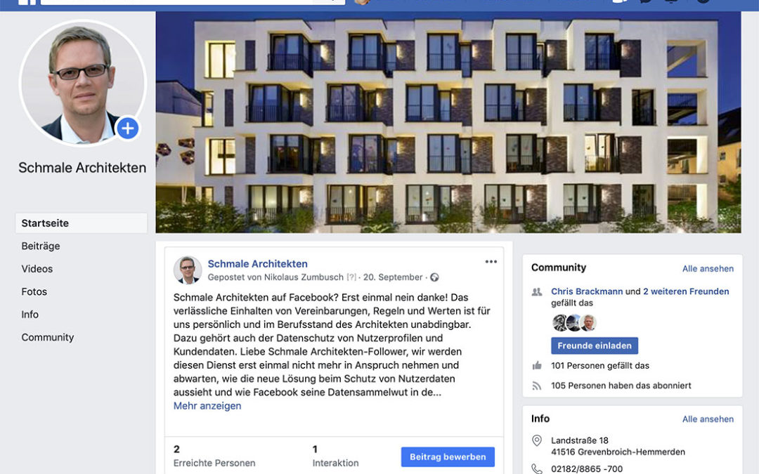 Schmale Architekten: Facebook Markenseite
