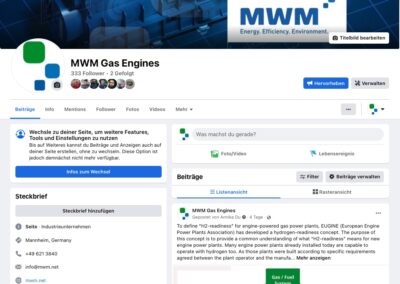 MWM brand channels on Facebook and LinkedIn